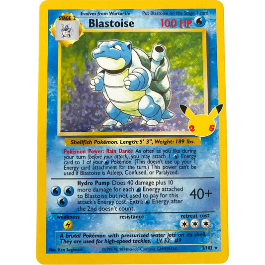 Pokemon Karte | Blastoise | 2/102 | Celebrations 25th Jahre | Englisch - 1