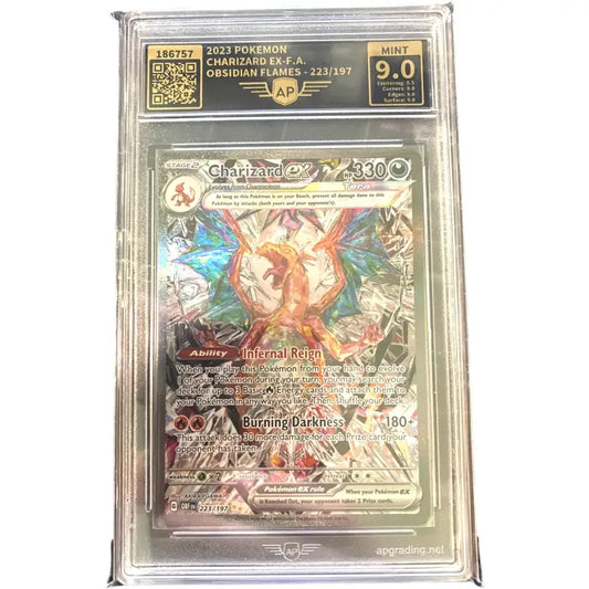 Pokemon Karte Charizard ex 🔥| 9.0 Mint AP Grading - 1