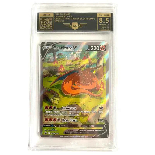 Pokemon Karte Charizard V 8.5 Mint AP Grading - 1