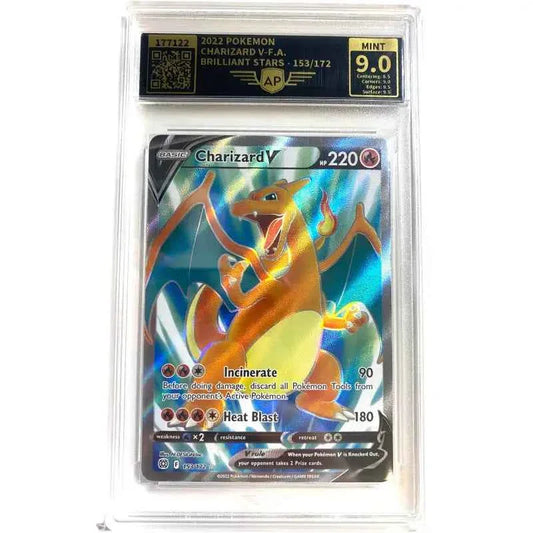 Pokemon Karte Charizard V 9.0 Mint AP Grading - 1