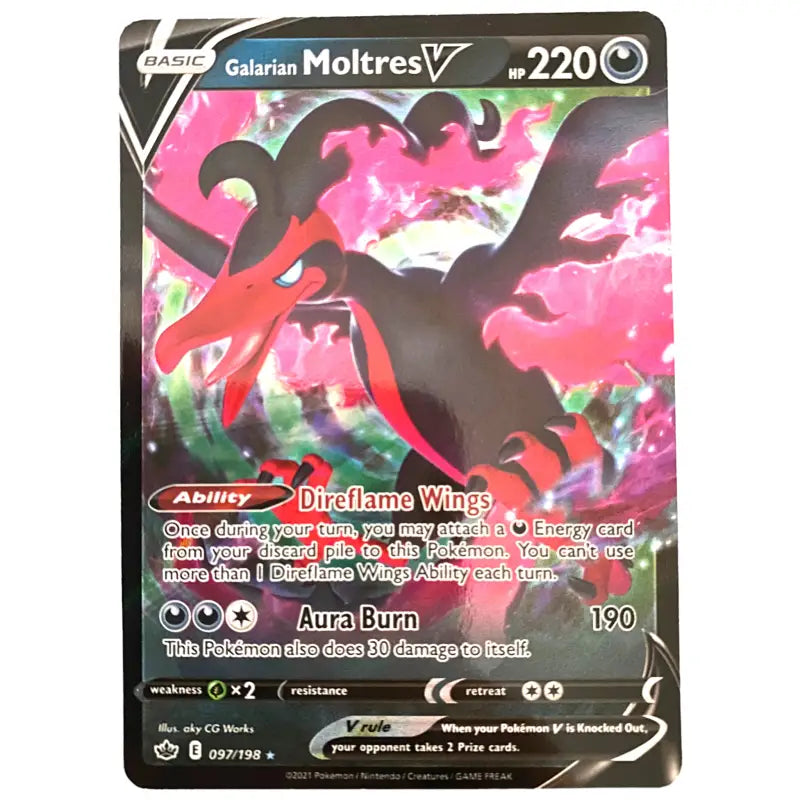 Pokémon Karte Galarian Moltres V 097/198 Chilling Reign - 1