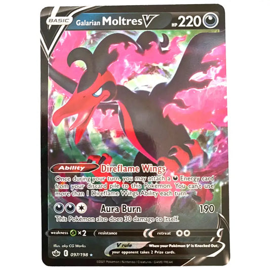 Pokémon Karte Galarian Moltres V 097/198 Chilling Reign - 1