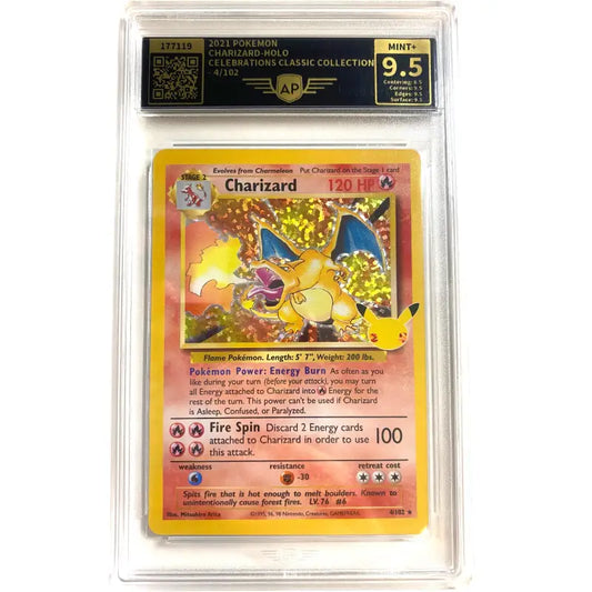Pokemon Karte gegradet| Charizard 🔥| 9.5 Mint + 4/102 - 1
