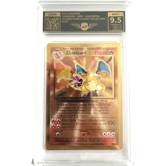 Pokemon Karte gegradet| Charizard Gold🔥| 9.5 TOP-Mint 4/102 - 1