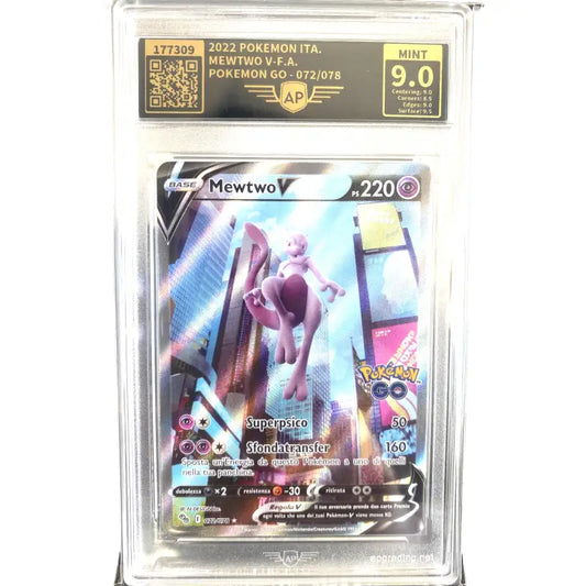 Pokemon Karte gegradet| Mewtwo V 072/078 🔥| 9.0 Mint Italy - 1