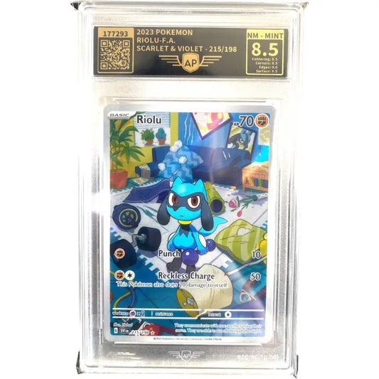 Pokemon Karte gegradet| Riolu 215/198 SV1EN🔥| 8.5 NM-Mint - 1