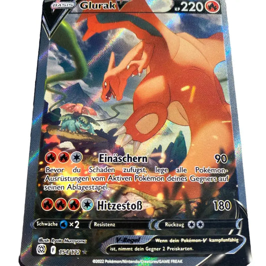 Pokemon Karte Glurak V 154/172 Alternativ Art | Deutsch UR - 1