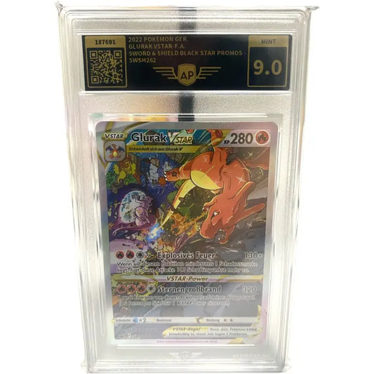 Pokemon Karte Glurak VStar 🔥| 9.0 AP Grading SWSH262 Deutsch - 1