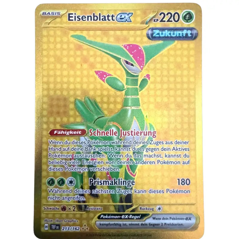 Pokémon Karte Gold Eisenblatt 213/162 Sammelkartenspiel - 1