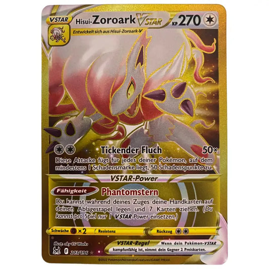 Pokemon Karte Hisui Zoroark VStar Gold Secret Rare ⭐ - 1