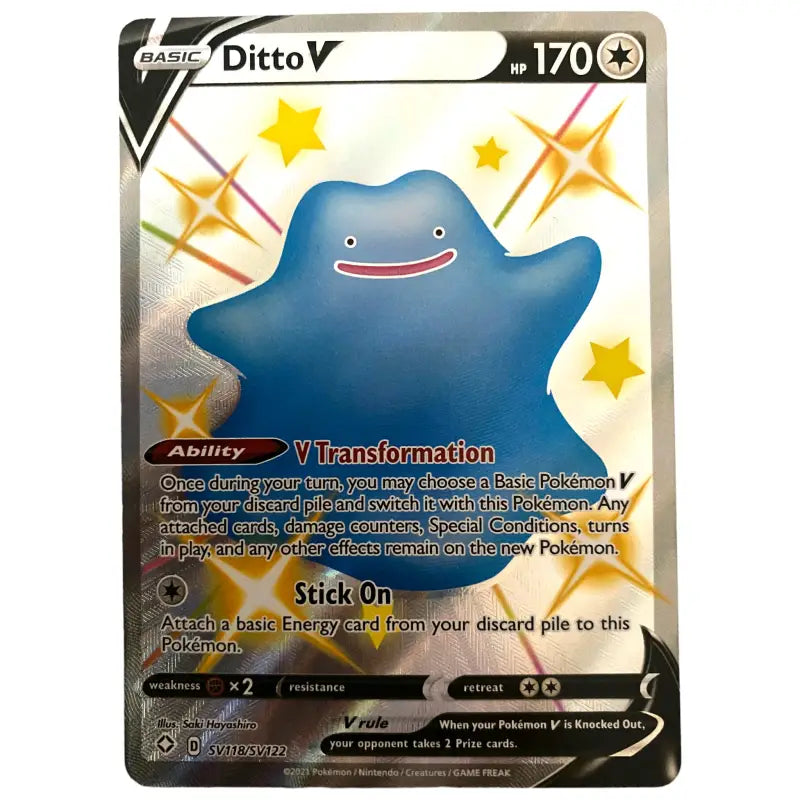 Pokémon Karte Shiny Ditto V SV118/SV122 Shining Fates Full - 1