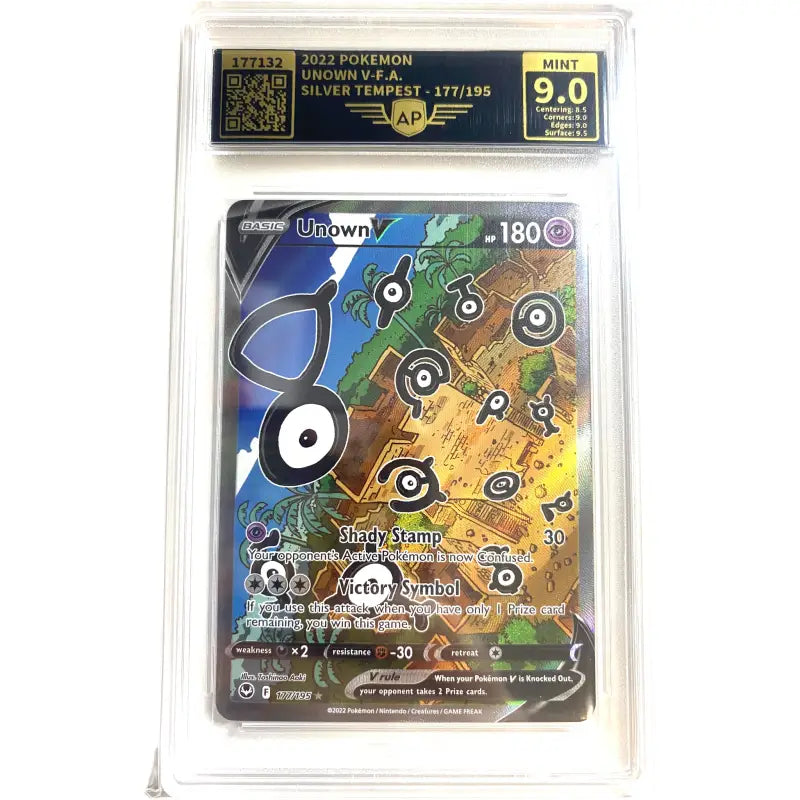 Pokemon Karte Unown V 🔥| 9.0 Mint AP Grading 177/195 - 1
