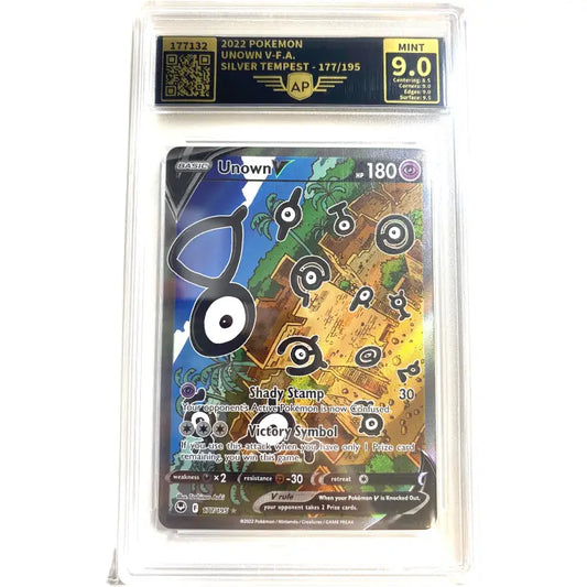 Pokemon Karte Unown V 🔥| 9.0 Mint AP Grading 177/195 - 1