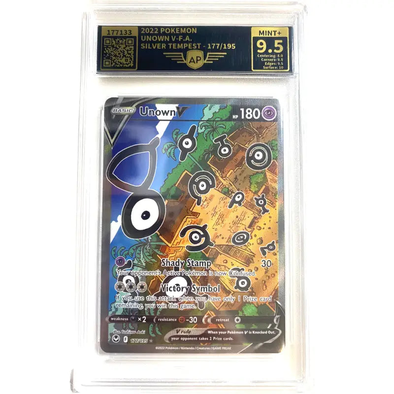 Pokemon Karte Unown V 🔥| 9.5 Mint AP Grading 177/195 - 1