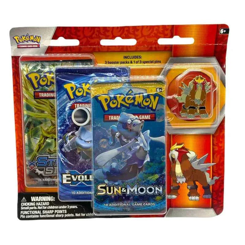 Pokemon Karten 3er Pack Pin Blister Entei X & Y Evolution - 1