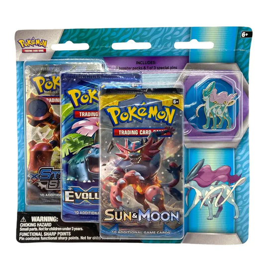 Pokemon Karten 3er Pack Pin Blister Suicune X & Y Evolution - 1