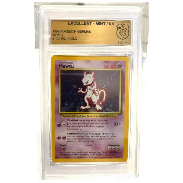 Pokemon Mewtu 10/102 1999 Deutsch GSG 6.5 RARITÄT - 1