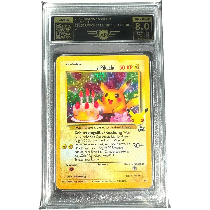 Pokémon Pikachu s Geburtstag Promo AP Graded 8.0 kaufen | Celebrations - TradingToys.de 1