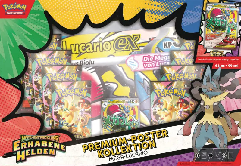 Pokémon TCG Mega-Lucario Premium-Poster-Kollektion | 10 Boosterpack - TradingToys.de 1