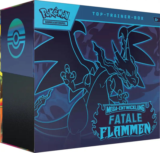 Pokémon Top-Trainer-Box Fatale Flammen kaufen – Mega-Entwicklung 9 Packs - TradingToys.de 1