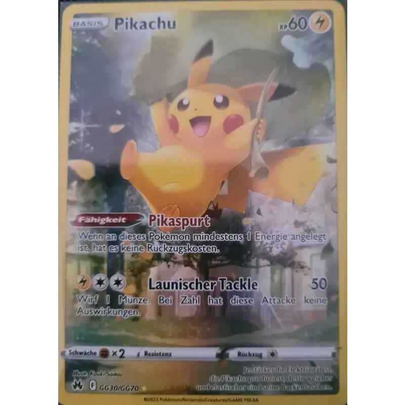 Pokémonkarte Pikachu GG30/GG70 Zenit der Könige Full Art - 1