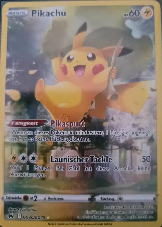 Pokémonkarte Pikachu GG30/GG70 Zenit der Könige Full Art - 1