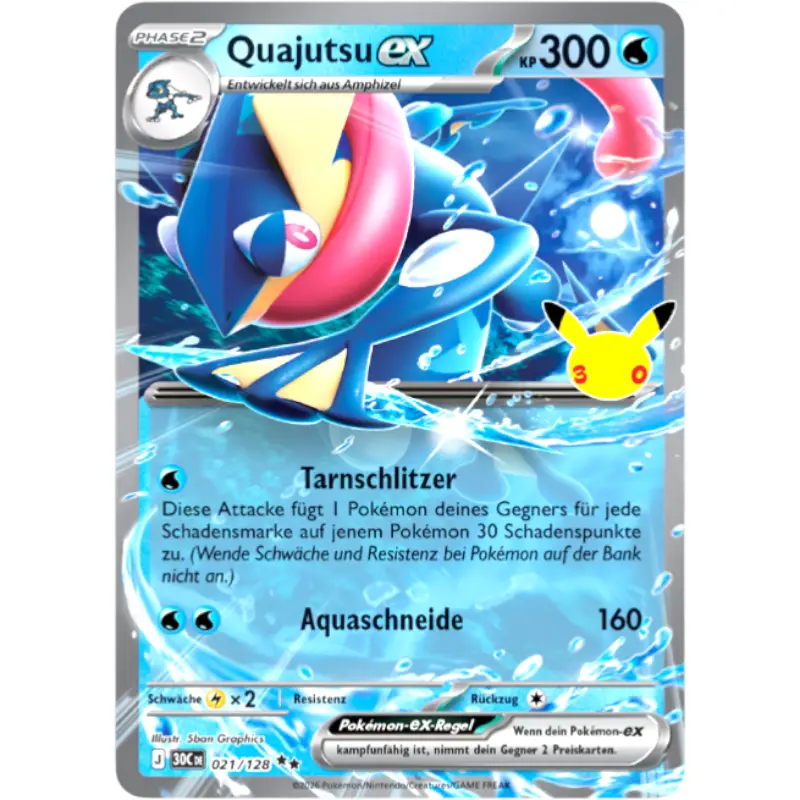 Quajutsu ex J 30CDE 021/128 | Pokémon 30 Jahre - 1