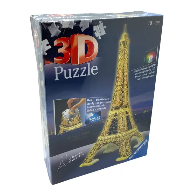 Ravensburger 3d puzzle 12579 - paris eiffelturm night - 1