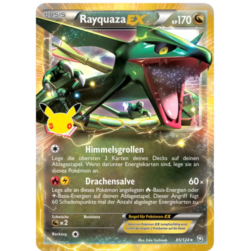 Rayquaza ex 85/124 – Pokémon 30 Jahre Karte Sammelkartenspiel - 1