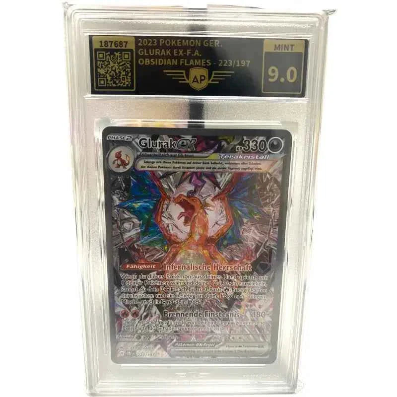 Seltene Pokemon Karte Glurak ex 9.0 Mint AP - 1