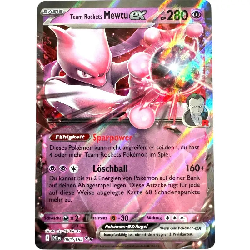 Team Rockets Mewtu Ex 081/182 - Ewige Rivalen - Pokemon Karte - 1