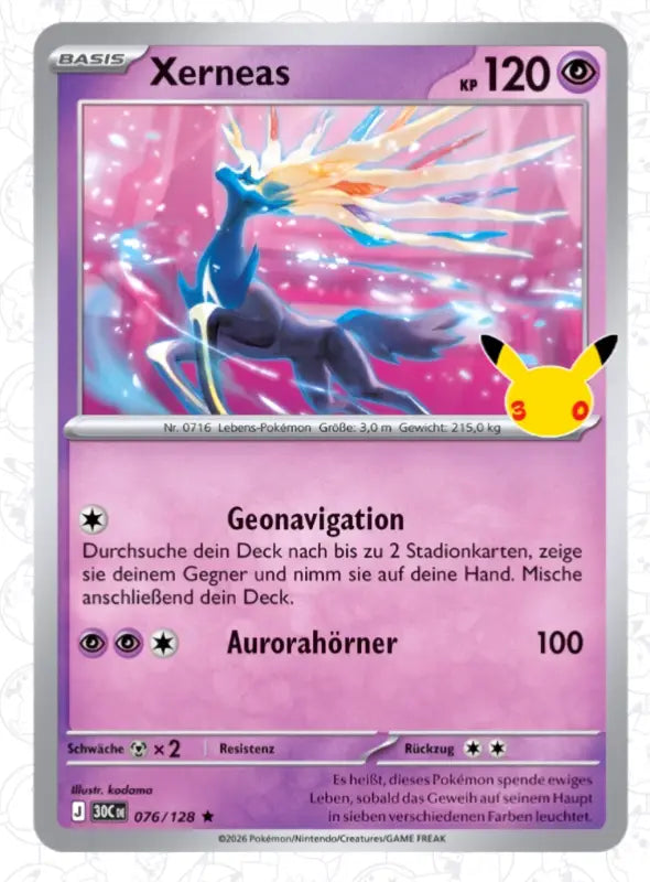 Xerneas J 30CDE 076/128 | Pokémon 30 Jahre Sammelkarte - 1