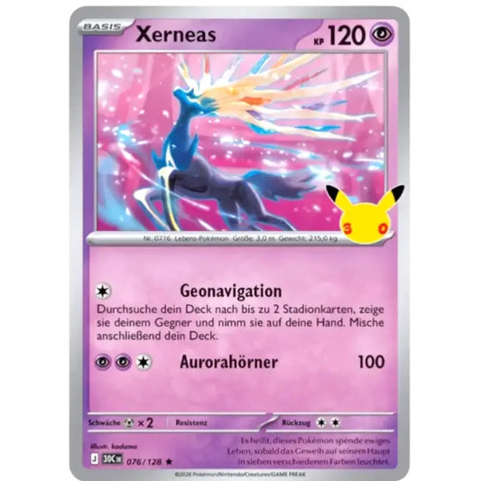 Xerneas J 30CDE 076/128 | Pokémon 30 Jahre Sammelkarte - 1