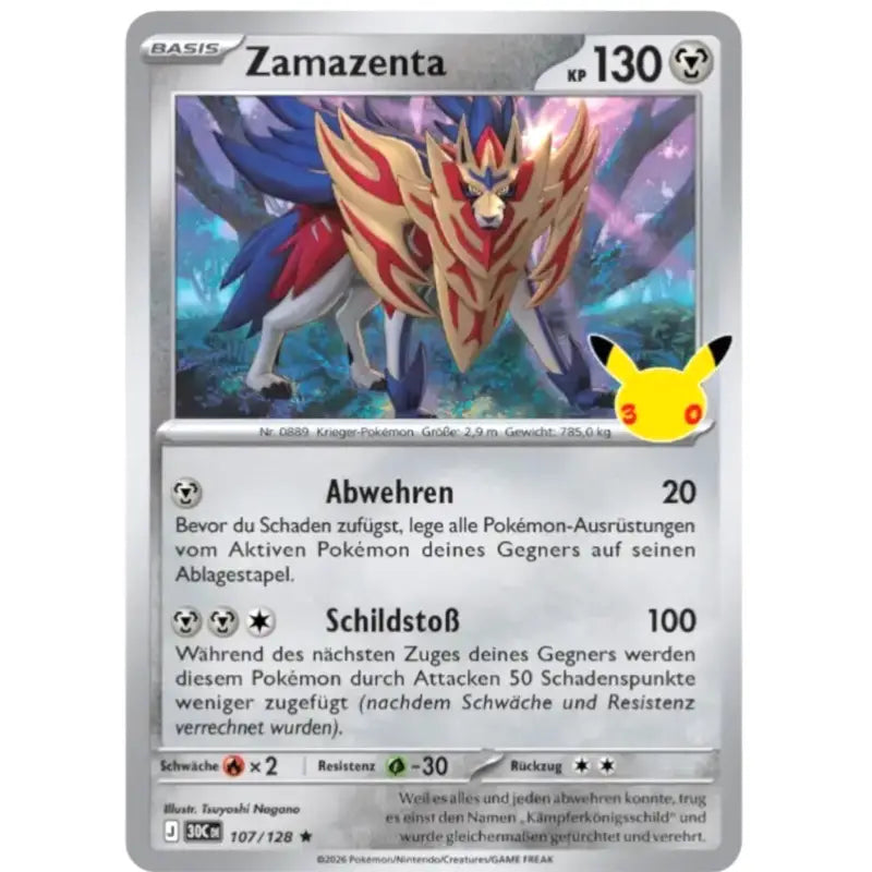 Zamazenta J 30CDE 108/128 | Pokémon 30 Jahre Sammelkarte - 1